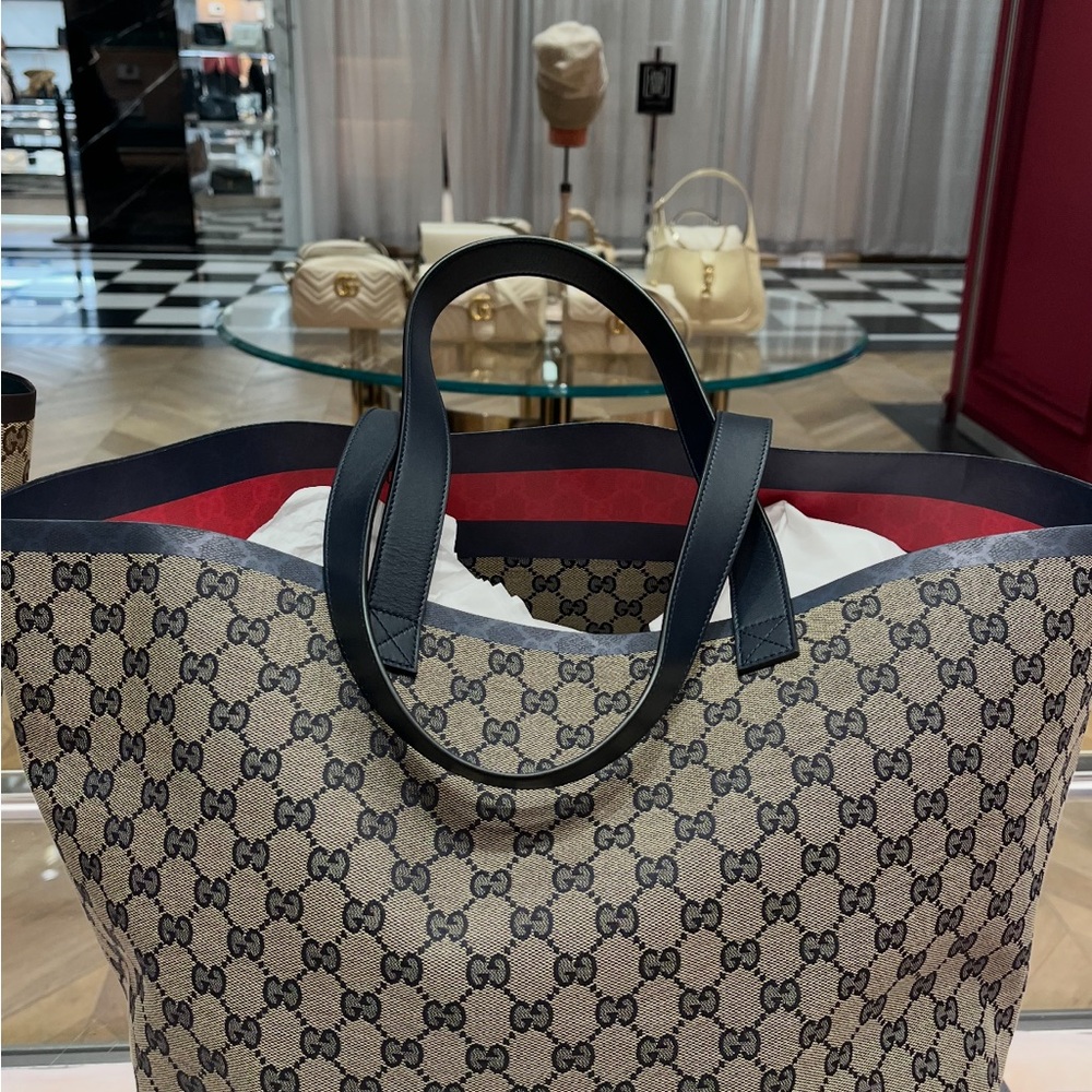 Gucci Beige and Black GG Pattern Tote New tags attached